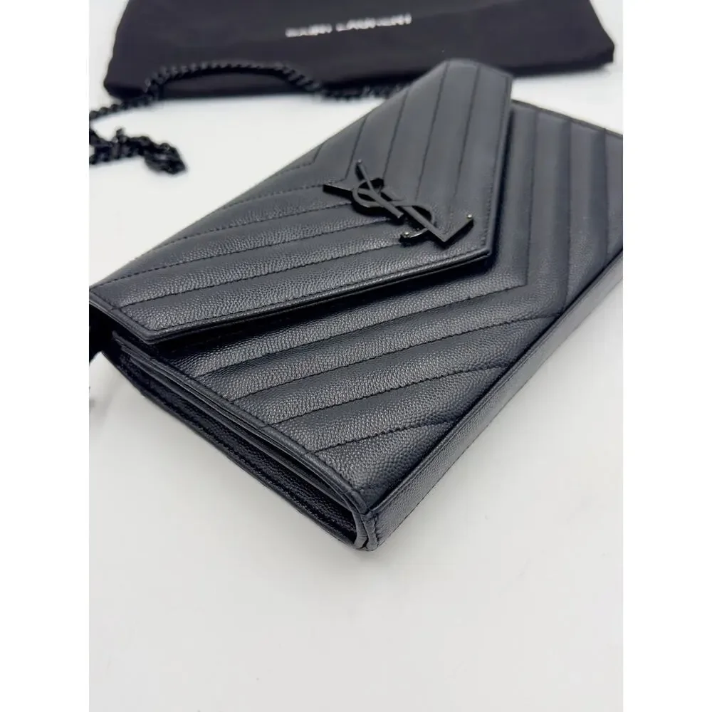 YSL Black Cassandre WOC NOIR Matte Black Hardware